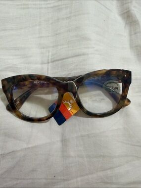 Tortoiseshell Cat-Eye Women's Eyeglass Frames - Brown blue light blocking +1.50